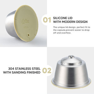 Cápsula de espuma reutilizable de metal inoxidable para máquina de leche <span class=keywords><strong>Dolce</strong></span> <span class=keywords><strong>Gusto</strong></span> para máquina Mini Me, mejora el sabor del café extraído - Product Image 3