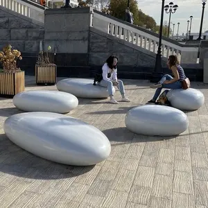Escultura de paralelepípedos simulada personalizada de fábrica para decoração de assentos de escultura de pedra de jardim ao ar livre