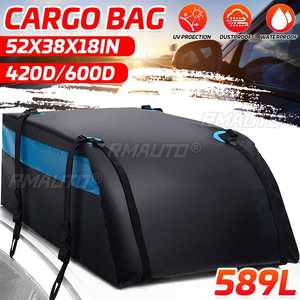 Sac de toit de voiture étanche 600D/420D 120x90x44cm, grand sac de rangement noir pour bagages, idéal pour SUV, fourgonnettes et voitures - Product Image 1
