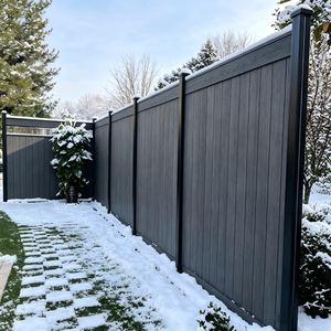 Panneaux de clôture en vinyle brun 3D conçus pour les murs de protection avec un design inspiré des palissades pour la sécurité et l'élégance - Product Image 6