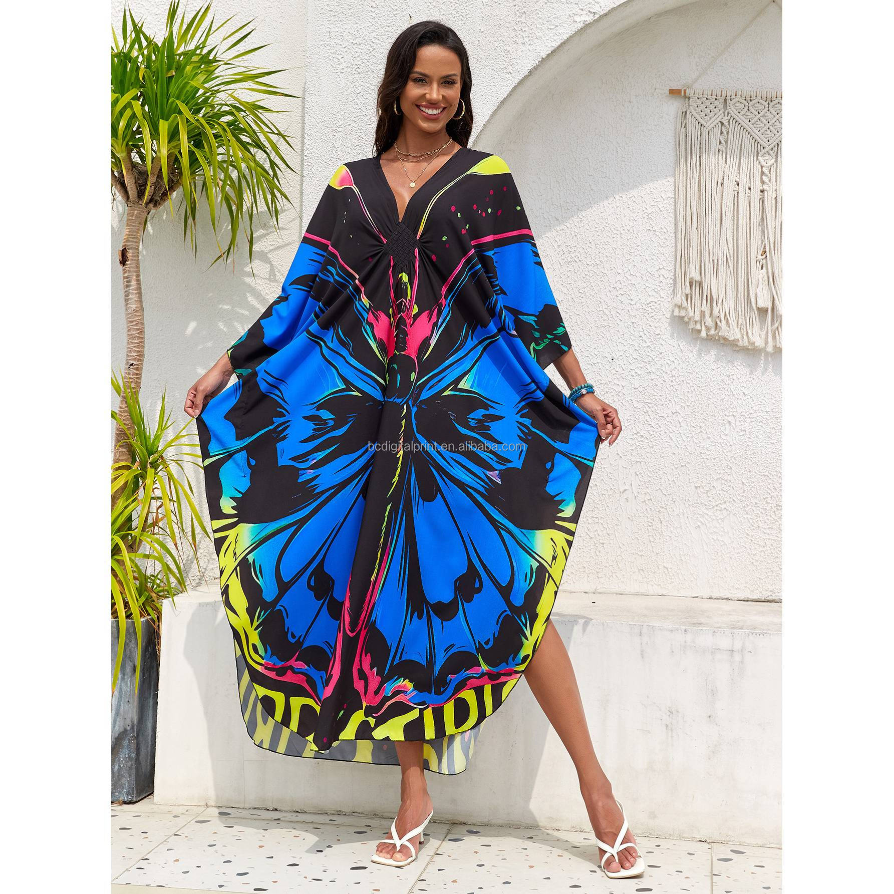 Simple Ankara Short Gown - Plain Pattern Style