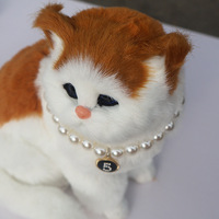Collier pour animaux de compagnie avec fausses perles et nœud en ruban pour chat, collier pour chien et chat, modèle MJ22, toutes saisons, multi-fêtes