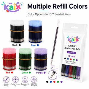 KAIX - Paquete de 10 Recargas de Bolígrafos de Gel de Colores Surtidos, 1.0 mm, Recargas de Tinta de Plástico para Bolígrafos de Gel, para Manualidades y Creación de Bolígrafos con Cuentas - Product Image 5