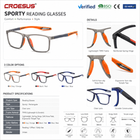 Lunettes de lecture de luxe anti-lumière bleue en gros, protection oculaire, antidérapantes, en TR90, pour hommes et femmes, sports de plein air