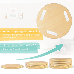 Chuangxin – meubles Montessori pour tout-petit, planche de faisceau d'équilibre pour enfants, jeu de pierres à marcher, planche en bois pour l'entraînement de l'équilibre des enfants - Product Image 3
