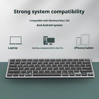 Clavier OEM, faible MOQ, portable, ultra fin, silencieux, sans fil, compact, mini, clavier de voyage portable pour ordinateur de bureau
