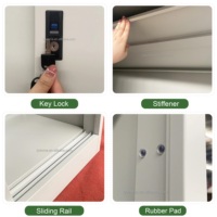 Armoire de classement métallique demi-taille à 2 portes coulissantes avec étagères réglables pour bureau