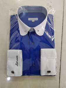 Mode Rund kragen Hemden Langarm Formale Herren hemden Akzeptieren Benutzer definiertes Logo 100% Baumwolle Office Wear - Product Image 3