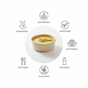 Contenedor Redondo de Bambú Biodegradable con Tapa de Madera, Solución de Almacenamiento Sostenible para Cocina, Despensa y Encimera - Product Image 4