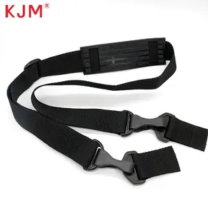 Customized logo bag accessories nylon webbing belt dual adjustable belt plastic buckle clip shoulder strap