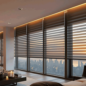 Volets Zébrés en Alliage d'Aluminium de Luxe, Double Couche, Filtration de la Lumière, Contrôle de la Confidentialité Jour/Nuit, Qualité Professionnelle, Style Contemporain - Product Image 2