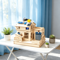Kit de Maison en Bois Écologique Interactif et Durable Zetok Smart, Électronique STEM DIY pour Tutoriel de 16 Leçons, Apprentissage Pratique