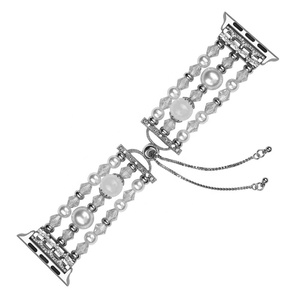 <span class=keywords><strong>Correa</strong></span> de <span class=keywords><strong>Reloj</strong></span> de Acero Inoxidable con Cuentas de Perlas de Lujo Transpirable para Mujer, para <span class=keywords><strong>Reloj</strong></span> y <span class=keywords><strong>iPhone</strong></span>, con Cierre de Mariposa - Product Image 5