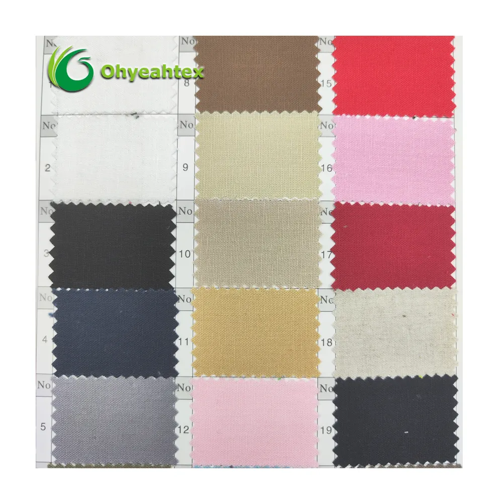 Più colori 200gsm traspirante 55% lino 45% tessuto misto cotone per abito