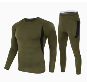 DF303 - Conjunto de Ropa Interior Térmica de Invierno para Hombre, Camuflaje Verde OD, Negro y Marrón, Camisa + Pantalones - Product Image 1