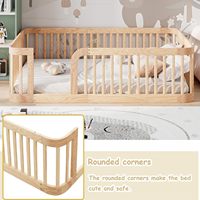 Lit de sol Montessori personnalisé pour enfants, taille double, avec barrières de sécurité, pour garçons et filles