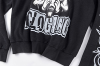 Sweat à capuche thermique en coton 100% brodé Glo Gang Winter avec imprimé de dessin animé, imperméable et respirant, sweat à capuche décontracté