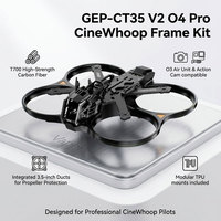 Kit de cadre FPV en fibre de carbone GEP-CT35 O4 Pro 3,5 pouces 167 mm Cinewhoop 6 points flottants VTX Absorption des chocs 201g Certifié CE/FCC