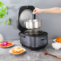 Olla Arrocera Automática de 4L/5L de Diseño Nuevo al por Mayor, Olla Inteligente de Acero Inoxidable con Control Digital de Temporizador, Multiusos y Ecológica