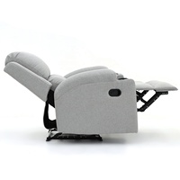 Geeksofa Chaise inclinable moderne avec porte-gobelet Cadre manuel en bois et fonction extensible pour meubles de salon
