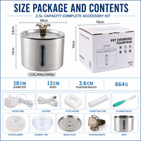Offre Spéciale : Distributeur d'eau automatique 2,5 L pour animaux de compagnie avec robinet circulant et filtration multiple pour l'hydratation des chats et chiens à domicile (vente au détail)