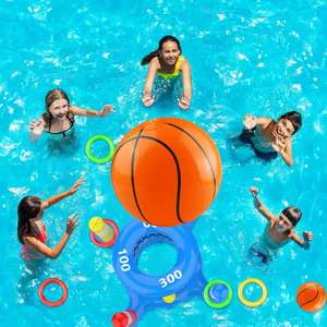 Juego de Baloncesto Flotante 2 en 1 con Aro y Canasta, para Edades de 4 a 12 Años, Flotadores para Piscina, Juguetes de Verano para Niños - Product Image 5