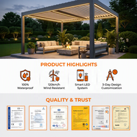 Pergola à lames orientables réversible et pliable, écoénergétique, contemporaine, avec télécommande, pour usage commercial et jardin