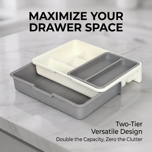Cutlery <strong>Drawer</strong> <strong>Organiser</strong> Cutlery Plastic Storage Tray Expandable Adjustable Size Tidy <strong>Drawer</strong> Utensil Organizer for <strong>Kitchen</strong> - Product Image 1