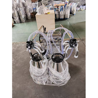 Machine à traire électrique portable en acier inoxydable de qualité alimentaire, à roues, à seau simple ou double, pour vaches et moutons