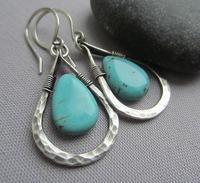 Boucles d'oreilles en turquoise naturelle pour femmes, pierre de naissance de décembre, 11e anniversaire, en forme de marquise, vente en gros