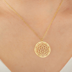 Nuovo Design Venus Collana di Fiori di Yoga Simbolo di Gioielli Fatti a Mano Ciondoli in Acciaio Inox <span class=keywords><strong>Fiore</strong></span> <span class=keywords><strong>della</strong></span> <span class=keywords><strong>Vita</strong></span> 18K Collana in Oro - Product Image 3