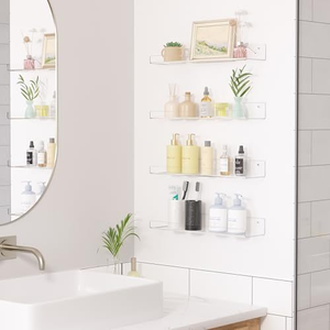 Clear Acrylic <strong>Shelves</strong> 12inches Length for <strong>Wall</strong> Storage Lucite Floating <strong>Wall</strong> <strong>Mounted</strong> <strong>Shelf</strong> Kids Bookshelf - Product Image 3