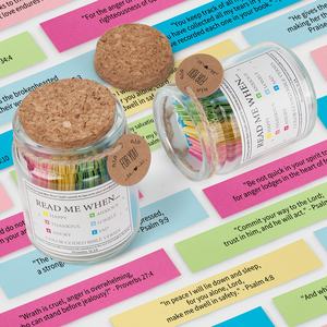Incoraggiante vaso di versi della Bibbia 90 carte colorate in versi della Bibbia che incoraggiano il barattolo di carte per versi della Bibbia per la preghiera e la <span class=keywords><strong>speranza</strong></span> - Product Image 3