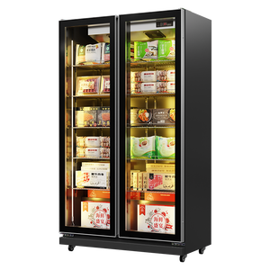 Congelador Vertical Comercial con Puerta de Vidrio y 4 Compartimentos de Exhibición para Almacenamiento de Alimentos Crudos en Supermercados y Tiendas - Product Image 4