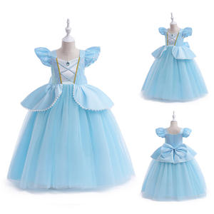 Summer Girls' Apparel <strong>for</strong> <strong>Cinderella</strong> Princess Formal Sequin Spliced Mesh Girls <strong>Dresses</strong> with a Big Bow - Product Image 2
