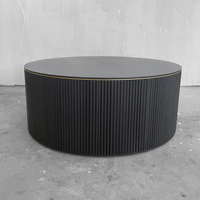 Meja kopi bulat gaya minimalis Nordic, kayu ek mewah, desain Jepang untuk rumah ruang tamu furnitur kayu