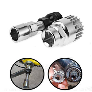 Kit d'outils de démontage de cassette de vélo en acier au carbone multifonctionnel pour <span class=keywords><strong>VTT</strong></span> et vélo de route, fouet à chaîne, extracteur de manivelle, <span class=keywords><strong>clé</strong></span> - Product Image 4