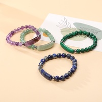Bracelet en poudre d'agate cristalline très tendance avec pierre de jade naturelle, bijou élégant et original