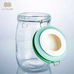 एयरटाइट प्रिजर्विंग नट स्टोरेज ग्लास जार कैंडी ग्लास जार सिरेमिक कैप के साथ घरेलू रसोई के लिए ढक्कन के साथ स्टोरेज जार - Product Image 3