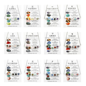 Collar de moda de acero inoxidable para mujer, collar de 12 zodiacos, nueva amatista, <span class=keywords><strong>Ojo</strong></span> de Tigre, piedra, vaina de guisante, cadena de eslabones <span class=keywords><strong>en</strong></span> forma de clavícula, regalo - Product Image 3