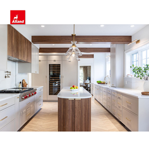 Sherwin-williams sơn với Đảo tròn cho ngôi nhà ưu tú tủ bếp thẩm mỹ đẹp như tranh vẽ bằng gỗ óc chó và Shaker mỏng - Product Image 1