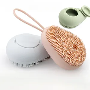 Automatic <b>Liquid</b> Adding Food Grade <b>Silicone</b> All Natural Body Bath Shower Brush Modern Exfoliating Easy Foaming Massage - Product Image 1