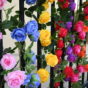 Ramillete de Rosas Artificiales Longpei, Flores de Seda en Naranja, Rosa y Amarillo, Decoración para Pared, Entrada, Fotografía - Product Image 2