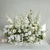 Groothandel Real Touch Kunstbloemen voor looppaden, witte hortensia bloemen, bruidsgang bloemen, bruidsboeket