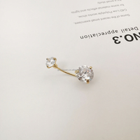 Perhiasan Tubuh Cincin Emas Asli 14K Berkualitas Tinggi dengan Zirkon Kubik, Grosir Laris Manis