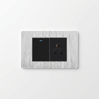 Interrupteur mural électrique de type 118, verre/PC, bouton à bascule en bronze, 1 gang 1 voie, 16A 250V, durable, installation facile, WZSOYI, luxe moderne