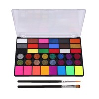 Kit complet de peinture faciale hydrosoluble en gros, logo personnalisé, non toxique, ensemble de peinture corporelle pour Halloween, approvisionnement en vrac