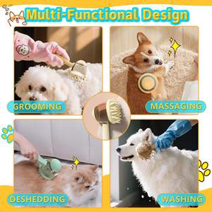 Petop Factory Brosse pour animaux de compagnie tout-en-un pour poils doux, courts et longs, <span class=keywords><strong>anti</strong></span>-pellicules, démêlante et durable pour chiens et chats - Product Image 4