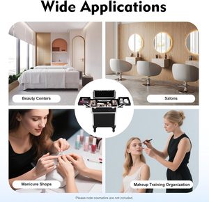 Valigia Professionale per Trucco, Valigetta Cosmetica in Alluminio con Ruote per Truccatori - Product Image 4