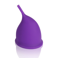 Copa Menstrual Reutilizable de Silicona de Grado Médico, Plegable y Suave, Color Rosa/Morado, Caja de Regalo, Venta al Por Mayor Personalizada, Tamaño Pequeño/Grande, 5 Años de Garantía